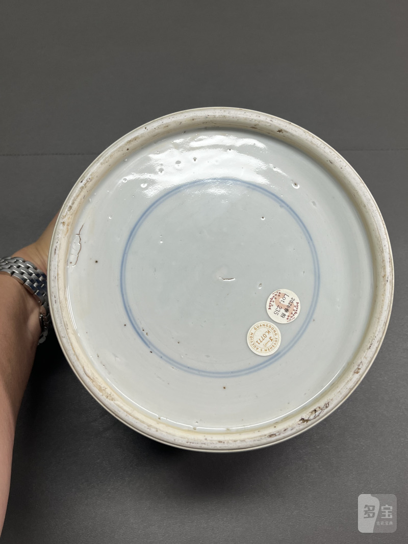 清康熙 青花山水人物图粥罐 - 图15